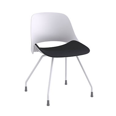 Trea, White Backrest, Corde 4 Graphite Seat, Four Leg Base