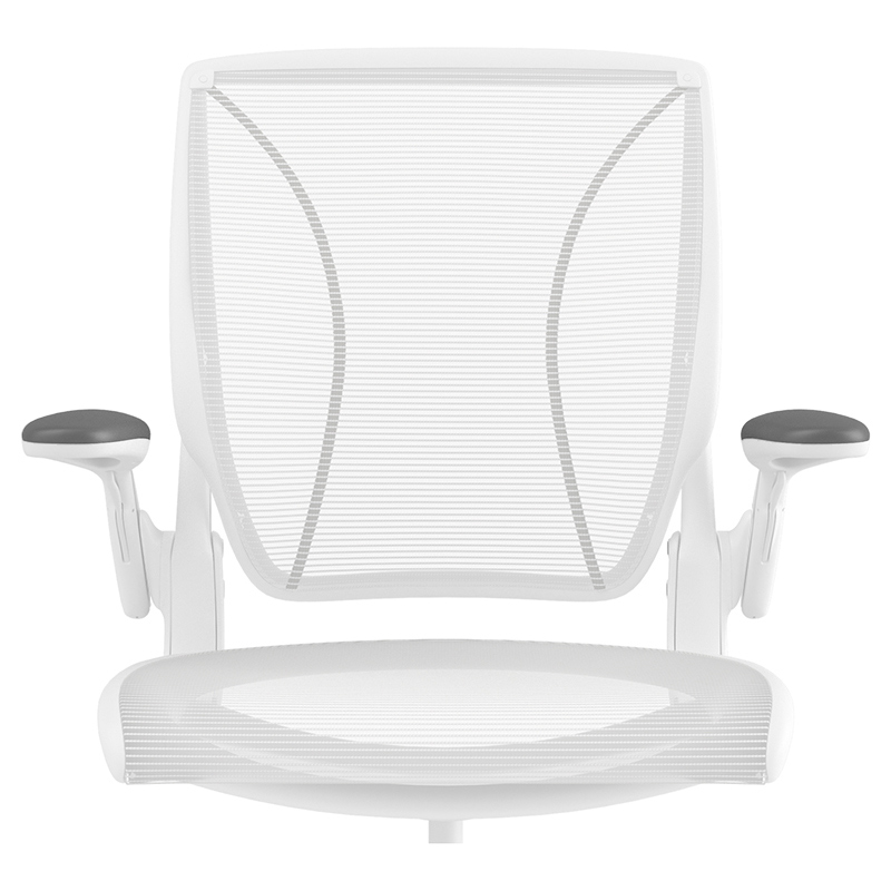 Silver Height-Adjustable Duron Arm Pads for White Frame (Pair)