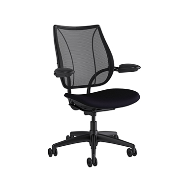 Liberty Task Chair, Monofilament Stripe Black Backrest, Corde 4 Black Seat