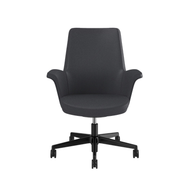 Summa Chair with Upholstered Leather Back in Slate - Maribo (Chrome-Free Leather) Picture 2