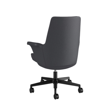 Summa Chair with Upholstered Leather Back in Slate - Maribo (Chrome-Free Leather) Picture 3