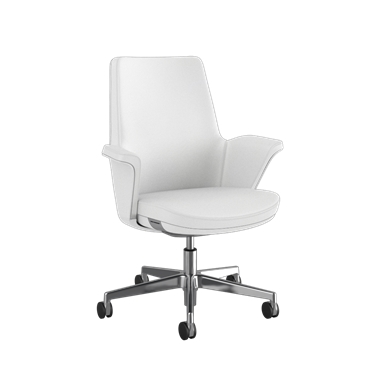 Summa Chair with Upholstered Leather Back in Frost - Maribo (Chrome-Free Leather)