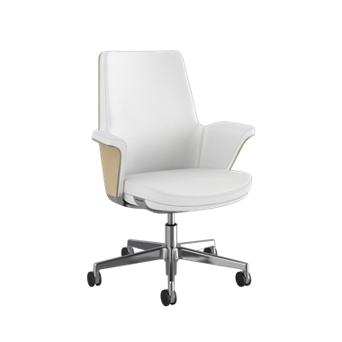 Summa Chair with Anegre Wood Back and Frost - Maribo (Chrome-Free Leather)