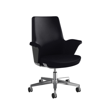 Summa Chair with Ebony Wood Back and Carbon - Maribo (Chrome-Free Leather)