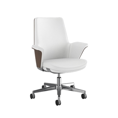 Summa Chair with Walnut Wood Back and Frost - Maribo (Chrome-Free Leather)