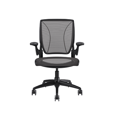 Diffrient World Chair, Pinstripe Back, Pinstripe Seat Black Picture 2