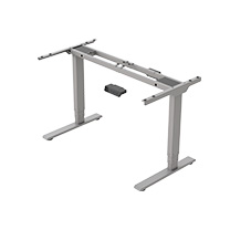 eFloat Go 2.0, Height Adjustable Table Base (Extended Range), C-Foot Style, Silver
