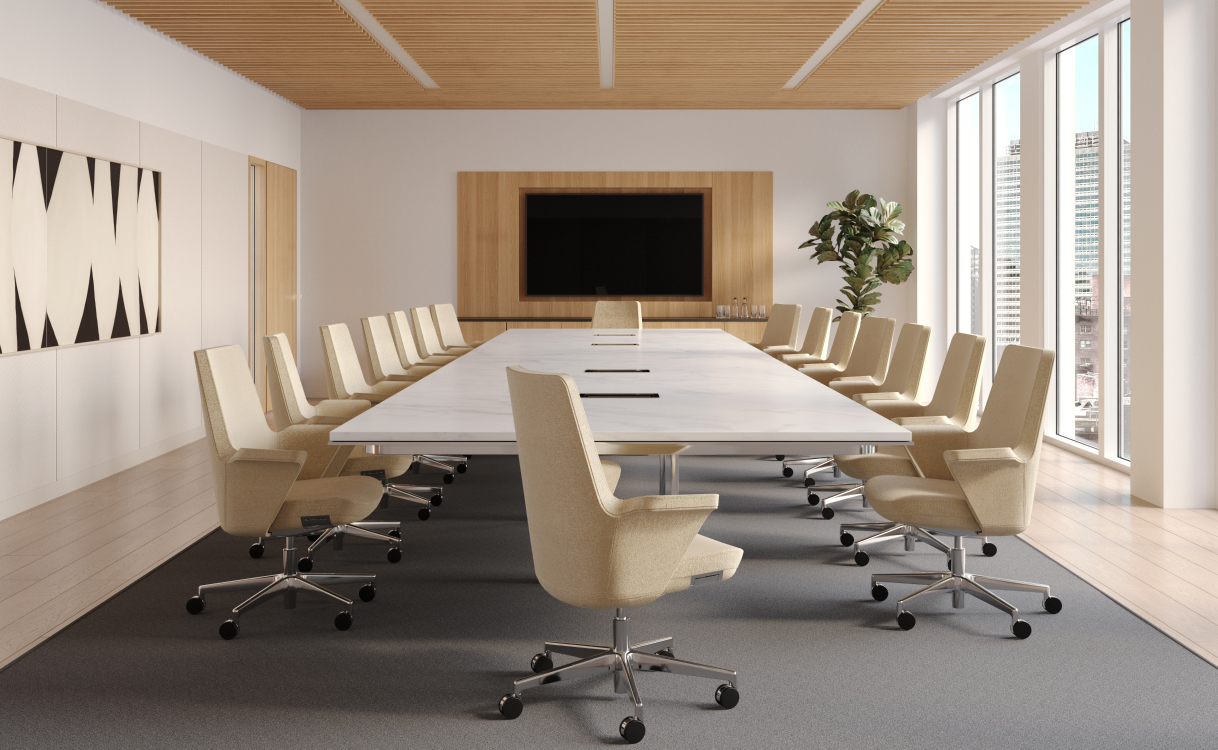 Freedom Task in Kvadrat Elle textile with Polished Aluminum Base