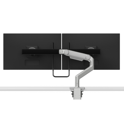 M8.1 Dual Monitor Arm, Crossbar with Handle, Angled/Dynamic Links, Grey 100x 100mm VESA