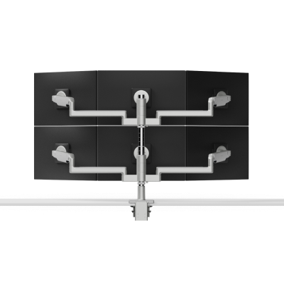 M/Flex M2.1 Six Monitor Arms, Stacked (Three Over Three), 12